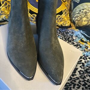 Marc Fisher Olive Dark Green Heeled Boots NIB